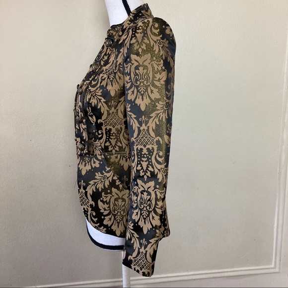 H&M Womens Open Front Brocade Jacket Blazer - Picture 2 of 8